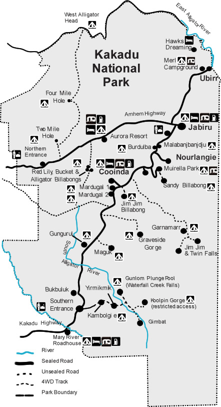 Kakadu Campgrounds Map